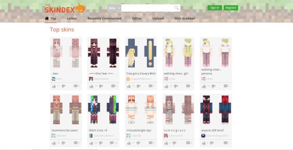 MinecraftSkins web site