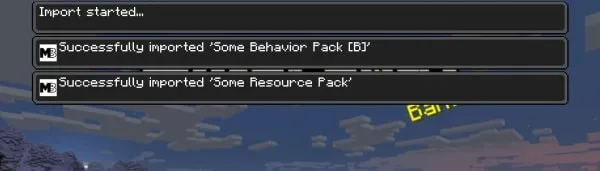 Import started and finished on Windows