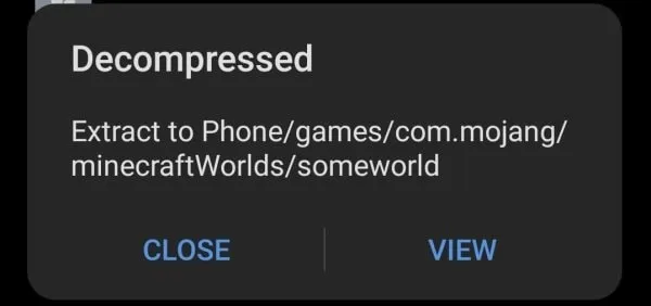 Decompressed Minecraft world