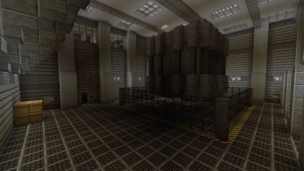 Room with a huge container.
