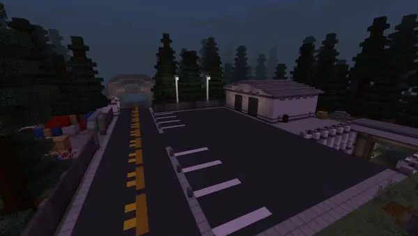 Warehouse with underground entrance.