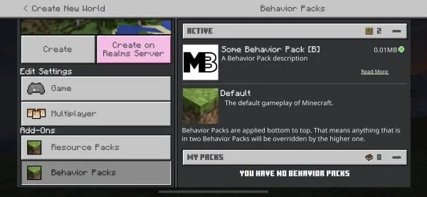 Activated behavior pack on iOS