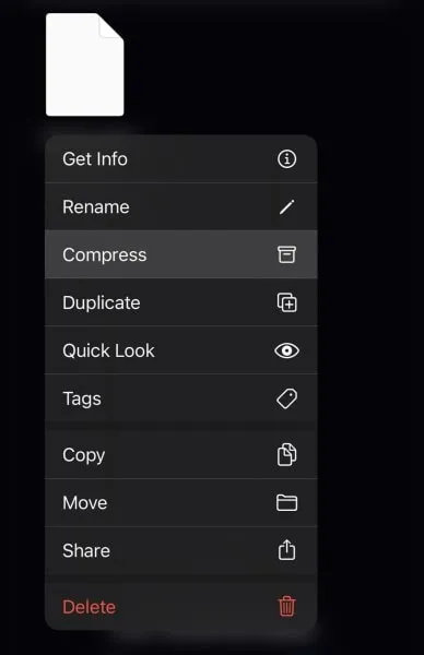 Compress file on ios