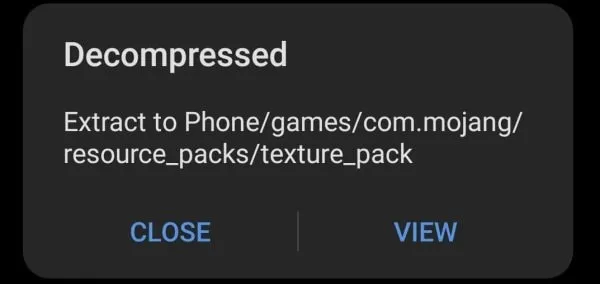 Decompressed archive