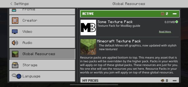 Activated texture pack