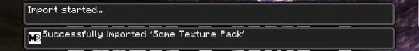 Import texture pack started on Android