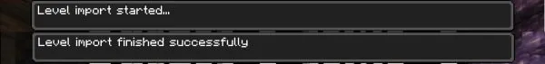 Level import started