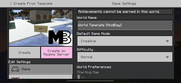 Create new Minecraft world from template on iOS