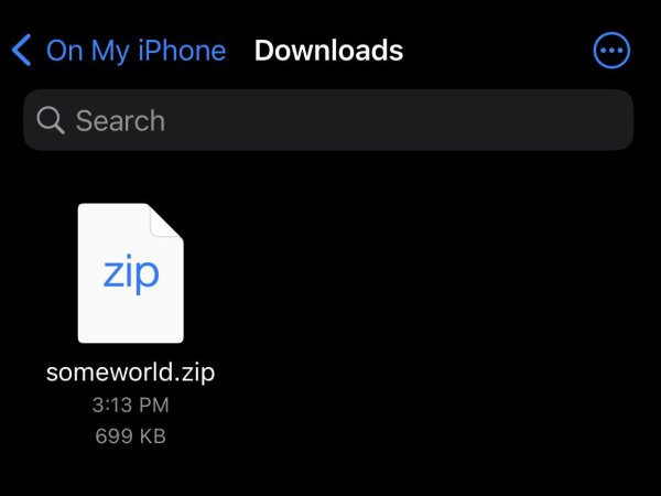 The world in the zip archive on iOS