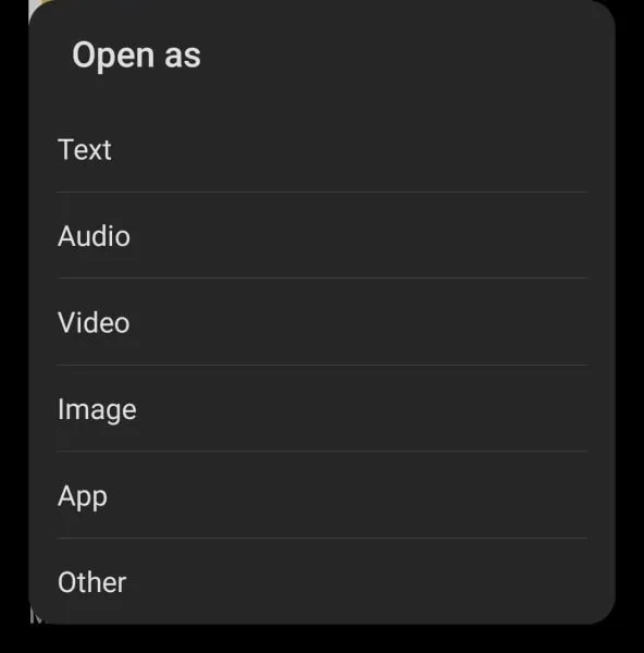 Open as on Android