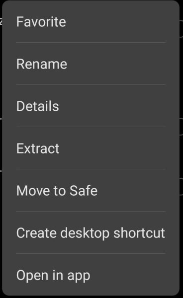 Extraction options on Android