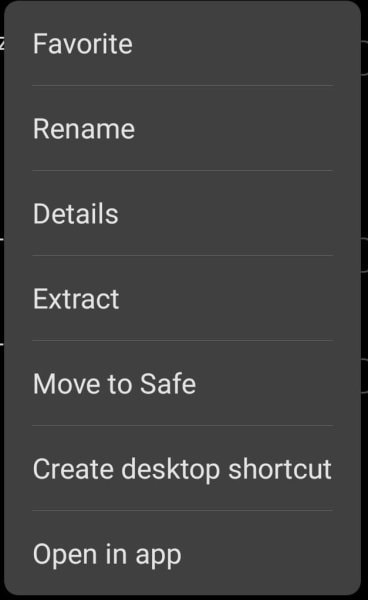 Extraction options on Android