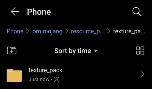 texture pack folder