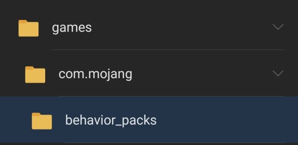 Behavior packs folder on Android device