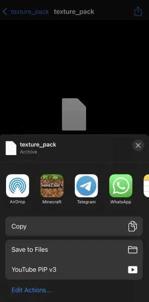 Share with pack with Minecraft