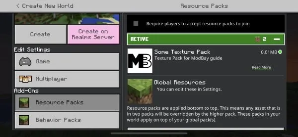 Activated pack in world on iOS