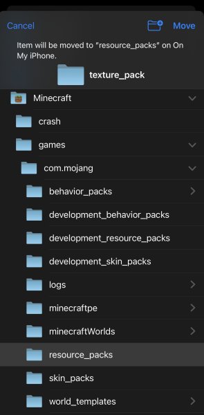 Move pack to resource packs folder