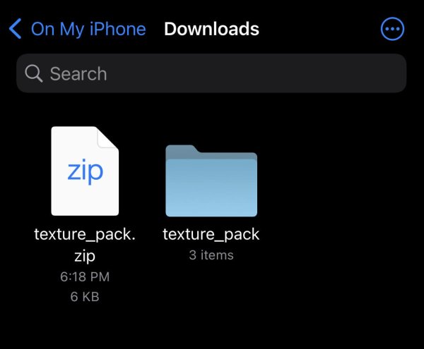 Unpacked texture pack on iOS