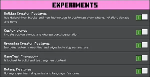 The Backrooms Survival Expansion experimental options