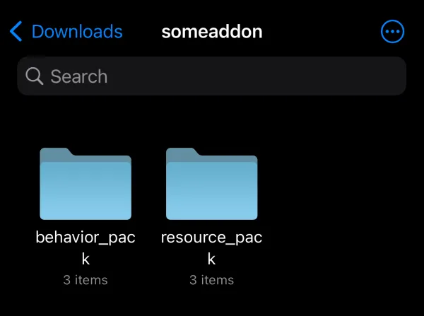 Minecraft unpacked addon folders