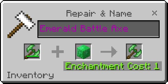 Repair Example for Emerald Battle Axe