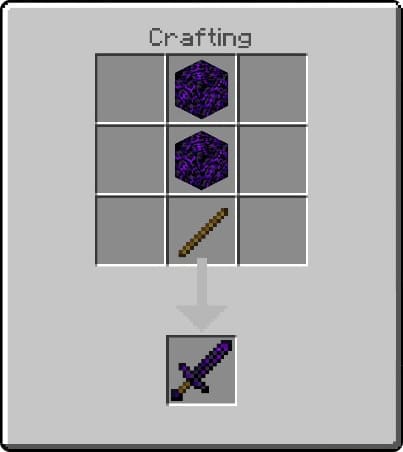 Craft Recipe for Crying Obsidian Sword