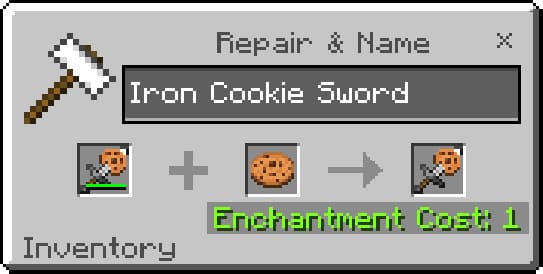 Repair Example for Iron Cookie Sword