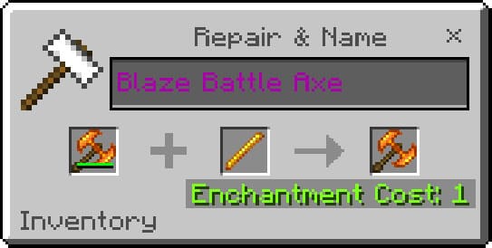 Repair Example for Blaze Battle Axe