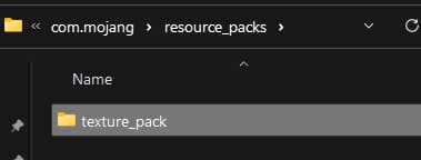 Unpacked texture pack folder on Windows