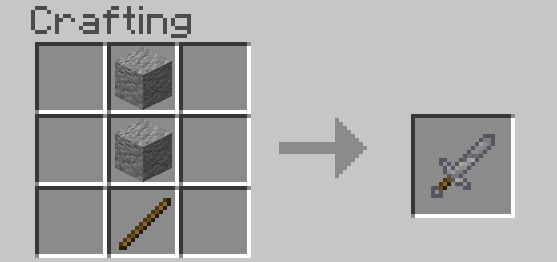 Craft Recipes for Andesite Tools