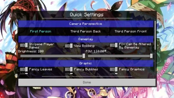 More quick settings.