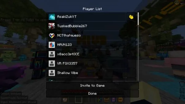 New player list.