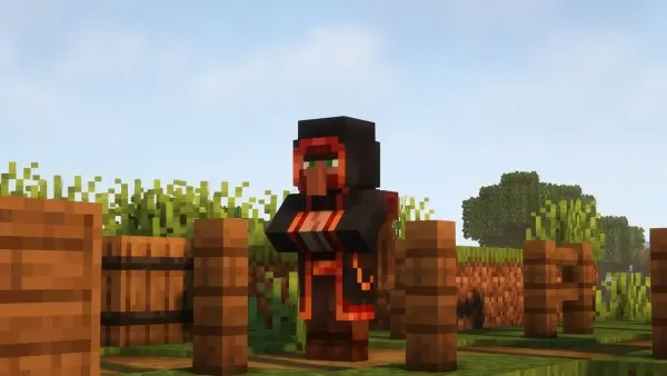 A Wandering Trader in a black suit