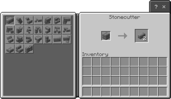 Collapsed Bricks recipes in Stonecutter