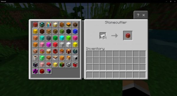 Using stonecutter for obtaining mini blocks.