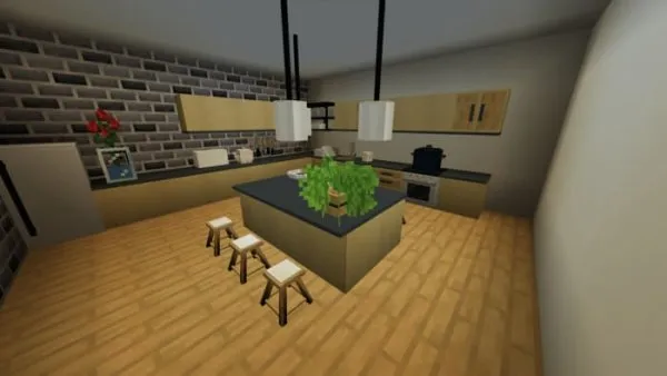 Beautiful kitchen in bright decoration.