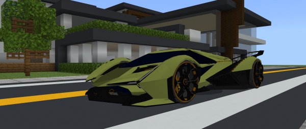 Lamborghini Vison GT in Minecraft world