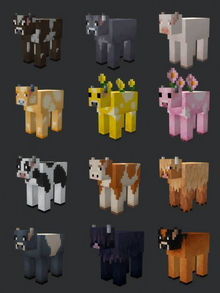 New Minecraft cows textures