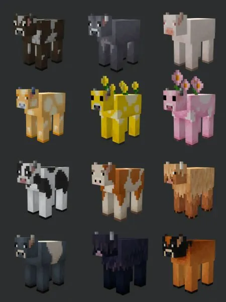 New Minecraft cows textures