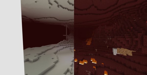 Nether with the texture pack