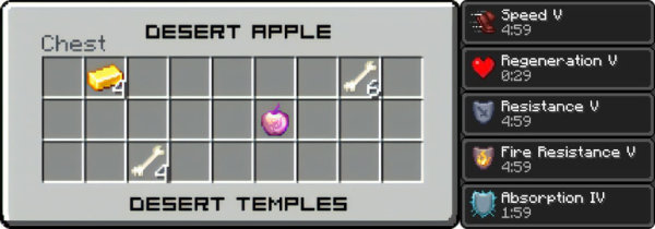 Desert apple in desert temple chest and its effects.