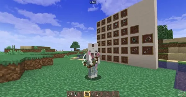 Player with floral bow.