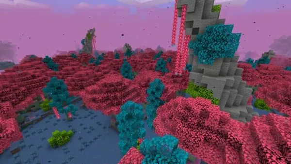 Screenshot 1 of Aurora Blossom biome.