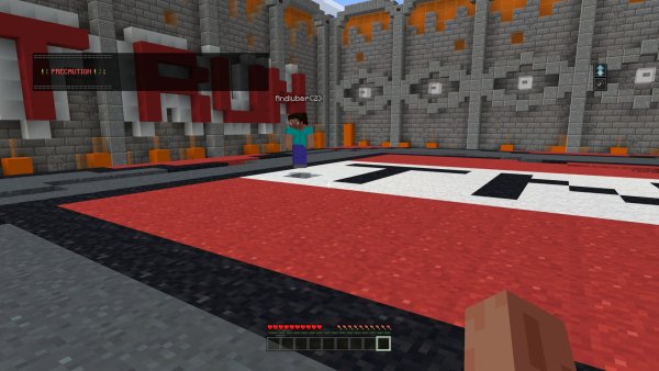An arena with a large TNT image in the center.