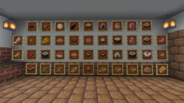 Examples of new food in the addon