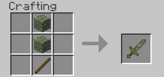 Craft Recipes for Mossy Cobblestone Tools