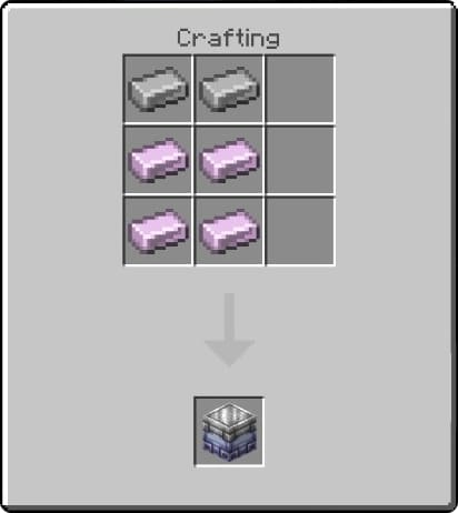Advanced smithing table recipe craft.