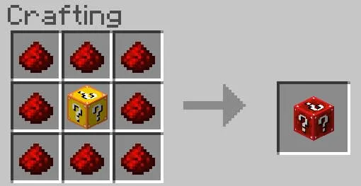Redstone Lucky Block Recipe