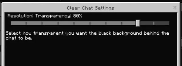 Clear Chat with 80% transparency