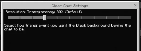 Clear Chat with 30% transparency